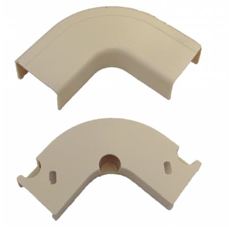 Cable Wholesale 90 Deg Flat Elbow Raceway, 31R2 Series, 1-1/4 in W, Ivory 31R2-001IV